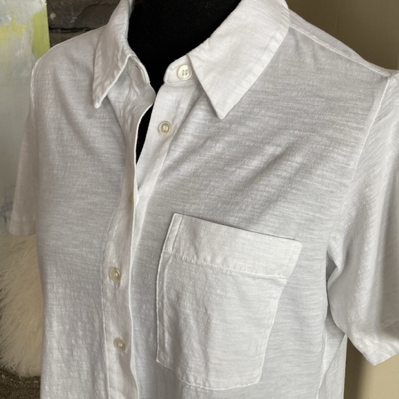 Theory Hekanina Sea Slub Cotton Tie-Front Shirt - Picture 8 of 13